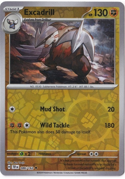 Excadrill Reverse Holo 086/162 - Temporal Forces - Pokemon Kartı Mint
