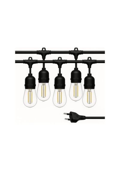 Ledx Kb00001 5 Li E27 Duy Sıralı 5 Metre Lamba Kablosu 5 Adet Duy İçerir