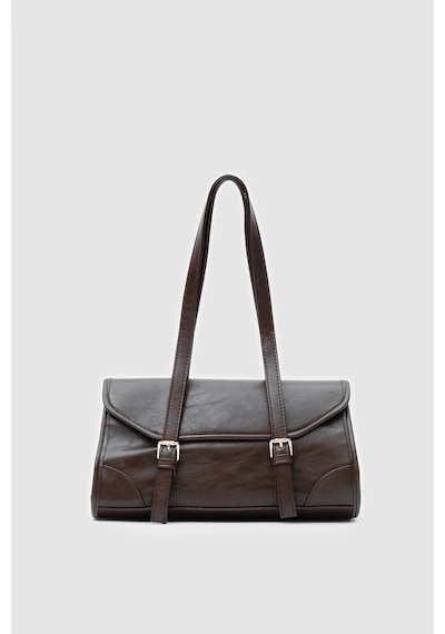 Shule Bags Calvino Vintage Baget Çanta Acı Kahve Acı Kahve