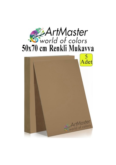 Kahverengi Renkli Mukavva 50x70 Cm 5 Adet 1 Paket Renkli Sert Karton 1.0 Mm Anasınıfı Hobi Etkinlik Okul Öncesi Elişi