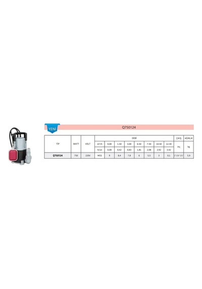 İmpo Q750124 Plastik Drenaj Pompası - 750 Watt