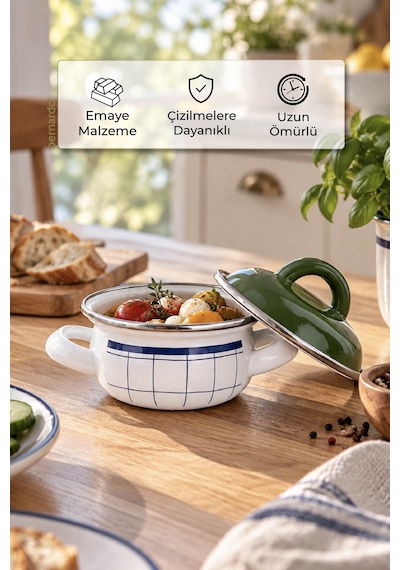 Bernardo Harmony Emaye Mini Pot 10 Cm Siyah