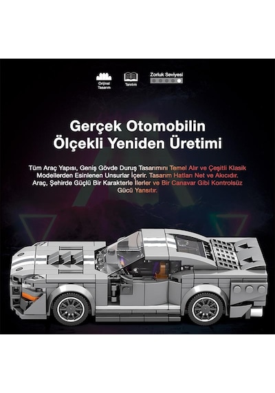 Reobrix Creator 682 Ford Shelby Gt500 Spor Araba Yaratıcı Yapı Blok Seti Building Blocks - 476 Parça