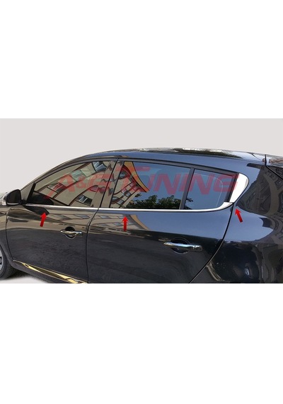 R. Megane 3 Hb Krom Cam Çıtası 2010 Üzeri 6Prç Paslanmaz Çelik N11.4497