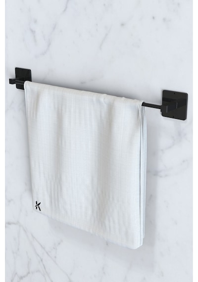 Karteya Yapışkanlı Siyah Uzun Havluluk Rulo Havluluk Peçetelik Wc Kağıtlık 3'lü Pratik Banyo Mutfak Set Siyah