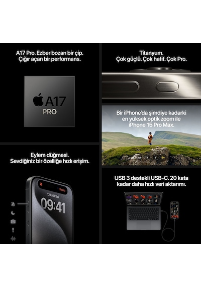 Apple iPhone 15 Pro Max 512 GB (Apple Türkiye Garantili)