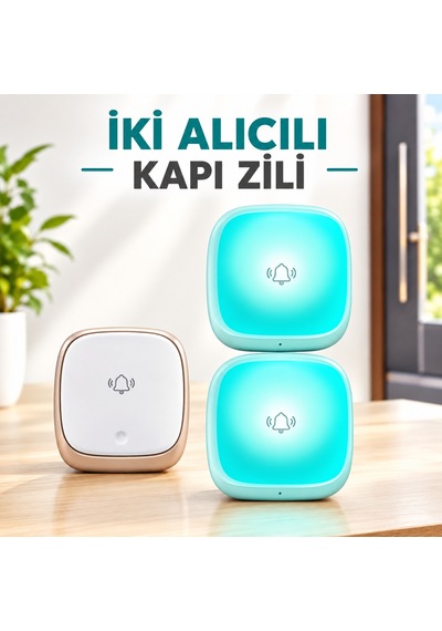 Hpytech Kablosuz Kapı Zili Seti 2 Alıcılı Ip44 Su Geçirmez 38 Melodi 433mhz Kolay Montaj