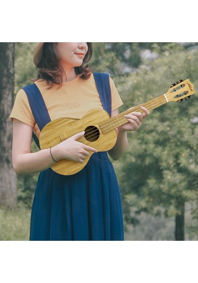 Aklot Akbc-23 Concert Boy Masif Bambo Ağacı Kaliteli Ukulele Ful Set Naturel