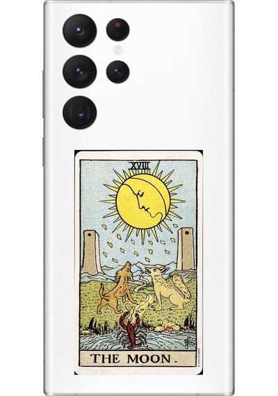 Samsung Galaxy S22 Ultra Uyumlu Şeffaf Kılıf The Moon Tasarımlı