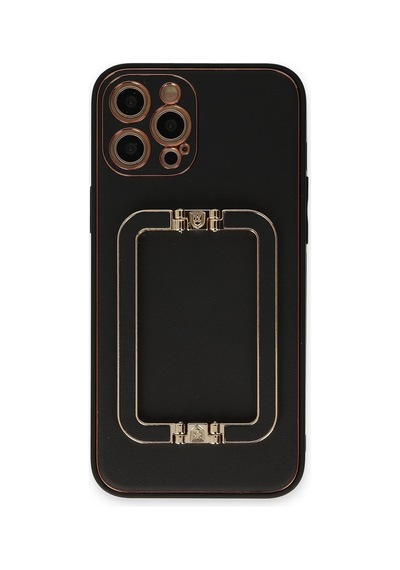 Newface - 441 - iPhone Uyumlu 12 Pro Max Kılıf Coco Elit Kapak - Csmo-tex - - Siyah