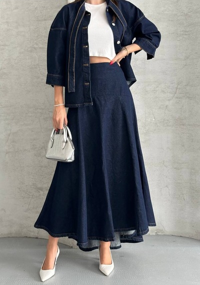 Zdnjeans Kadın Lacivert Denim Kot Ceket