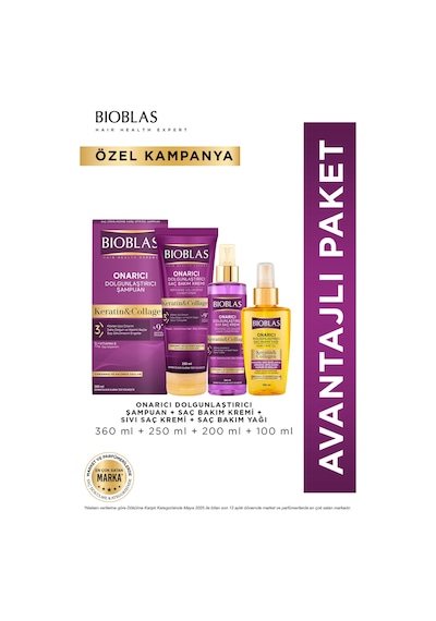 Keratin Kolajen Saç Bakım Yağı + Saç Bakım Şampuanı + Sıvı Saç Kremi + Saç Bakım Kremi