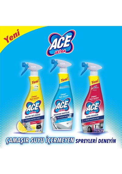 Ace Çamaşır Suyu İçermez Ultra Köpük Mutfak 3 x 700 ML