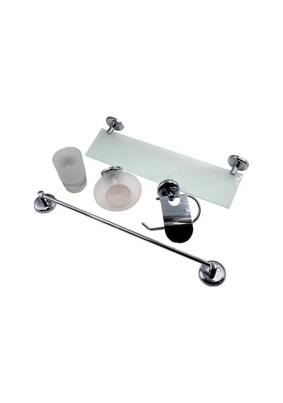 Dkr 5 Parça Banyo Seti Krom 6 Parça Gri