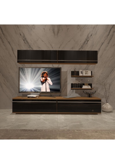 Decoraktiv Eko 5 Mdf Std Tv Ünitesi Tv Sehpası Ceviz - Siyah