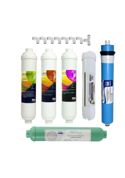 6 Aşamalı Su Arıtma Cihazı Filtre Seti Inline Filtre+ Ro Membran + Post Karbon Açık Kasa Uyumlu Tam Set Filtre Seçeneği - 6 Lı Filtre
