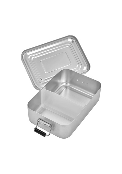 Kuchenprofi Alüminyum Lunchbox 18x12x5,5 Cm Silikon Kapaklı Saklama Kabı Saklama Kapları Gri