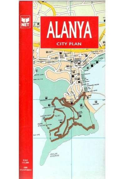 Türkiye - Antalya - Alanya Map City Plan Arkalı Önlü Harita