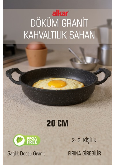 Döküm Yapışmaz Kahvaltılık Fırına Girebilir Sahan Yumurta Sahanı 20 Cm