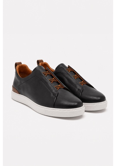Morven Erkek Siyah Deri Sneaker Ayakkabı 25ms005033001 Siyah