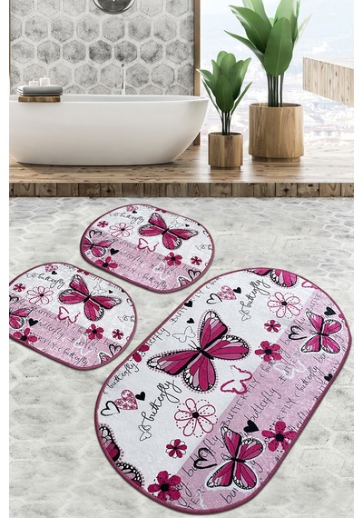 Danous Banyo Halısı Djt 3 Lü Set Çok Renkli