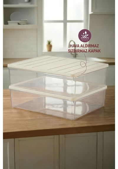 Selka Home 2 Adet 4 Lt. Nora Organizer  Buzdolabı Buzluk Düzenleyici Saklama Kabı