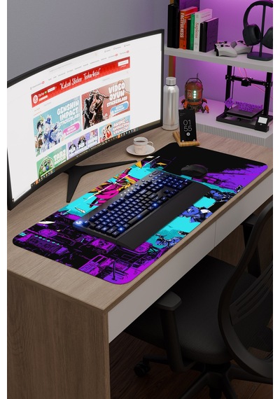 Kat Ana Zero Kaymaz Dikişli Kauçuk Oyuncu Mousepad V1 - 90x40 Xxl Gaming Mouse Pad Fare Altlığı