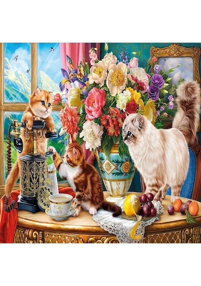 Ks Games Puzzle Family Cats Near The Window 1000 Parça
