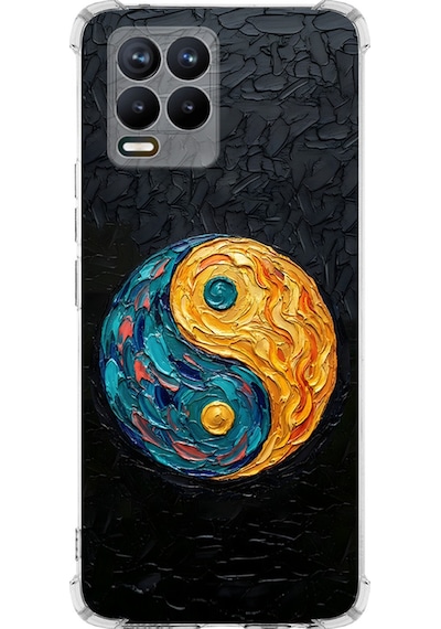 Realme 8 İle Uyumlu Köşe Korumalı Kılıf Metamorfoz Dualite Tasarımlı Uv Baskılı Şeffaf