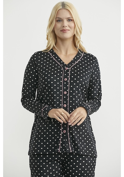 Sementa Biyeli Gömlek Model Pijama Takım - Siyah Siyah