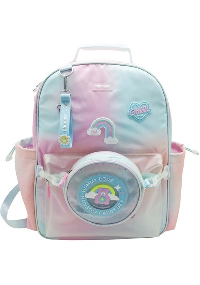 Chımola Rainbow Ayıcık Mavi-pembe Sırt Çantası 17" Chm-cn0068-1 Çok Renkli