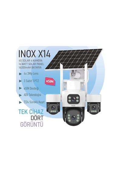İnox Inox Digital Inox-x14 Speed Dome Full Hd 3 Mp Solar Gece Görüşlü Güvenlik Kamerası