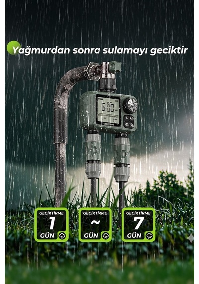 Profesyonel Otomatik Sulama Kontrol Ünitesi - Çift Çıkışlı & Manuel Modluakıllı Sulama Sistemi Ipx5