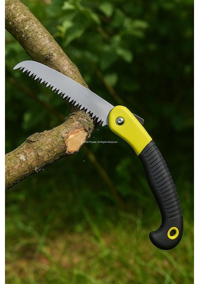 Busstier Katlanır Budama Testeresi, 18 Cm Paslanmaz Çelik Bıçak, 23 Cm Kaymaz Ergonomik Sap, Gü