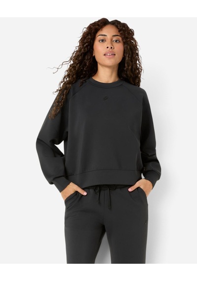 Asics Nagıno Refıned Texture Sweat Top Kadın Siyah Sweatshirt 2032d370-001
