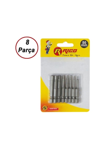 Rico 005-kk1132 Allen Alyan Bits Uç Seti 50 Mm 8 Parça