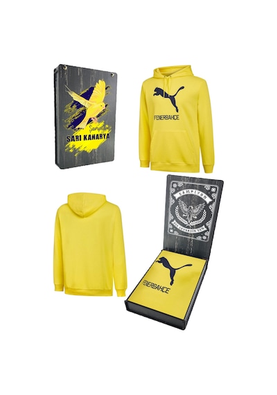 Fenerbahçe Puma Kapüşonlu Sweat Ahşap Kutulu Sarı