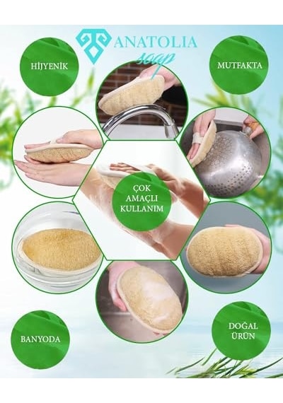 Anatolia Soap 1978 Yüz Vücud Kabak Lifi Doğal Lifler Peeling Temizleyici Arındırıcı. 1 Adet.