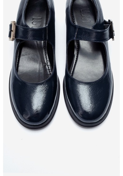 Luvi Shoes Slade Lacivert Kırışık Rugan Kadın Günlük Ayakkabı