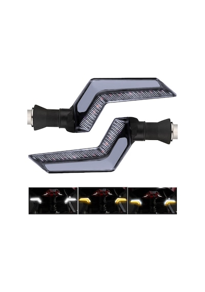 Unichrome Dual Renk Kayar DRL Motosiklet Sinyal Ledi Işık Takımı