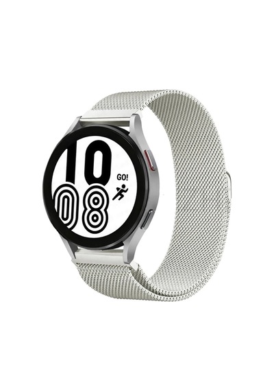 Muratech Newface Samsung Uyumlu Galaxy Watch 4 Metal Mıknatıslı Kordon - Gümüş