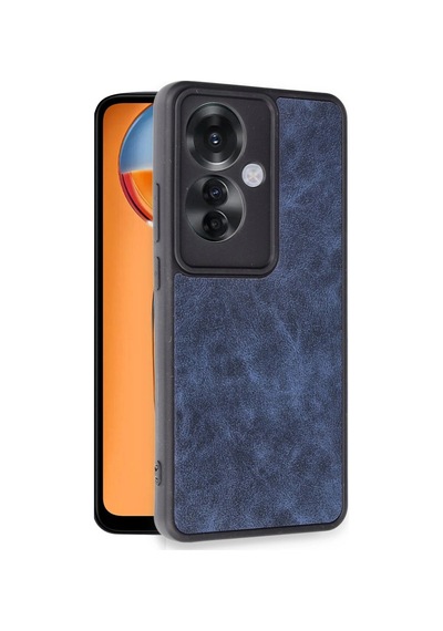 Oppo Reno 11f Kılıf Aras Deri Kapak - Lacivert -