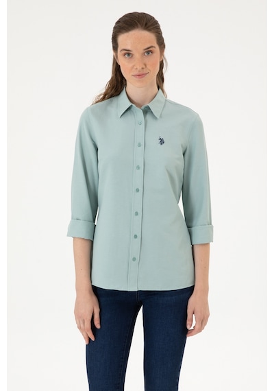 U.S. Polo Assn. Kadın Mint Uzun Kollu Basic Gömlek 50316711-VR090