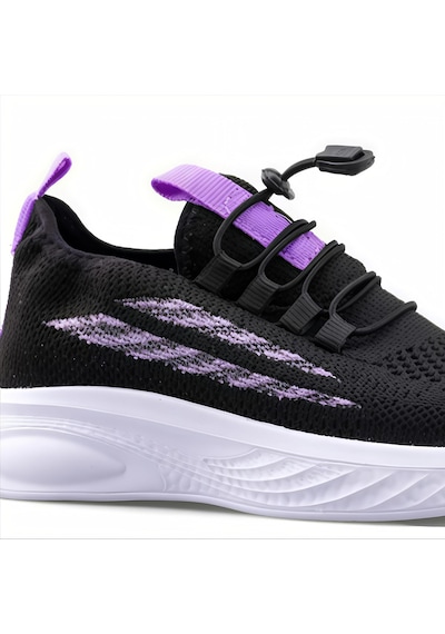 Papucumun Dünyası Tutinom Triko Çoraplı Lastik Bağcıklı Sneaker Çocuk Ayakkabısı Siyah - Lila Papucumun Dünyası Tutinom Triko Çoraplı Lastik Bağcıklı Sneaker Çocuk Ayakkabısı Siyah - Lila