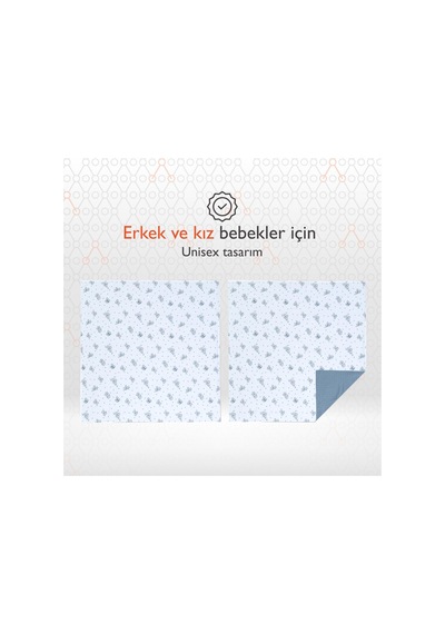 Gezenbebe Hero Müslin Bebek Battaniye 120x120 Mavi