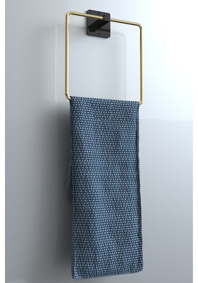 Karteya Kare Yapışkanlı Gold Kare Havluluk Banyo Havlu Kare Pratik Askılık Gold