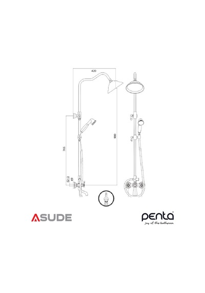 Penta 2544 Hıstory Antık Banyo&duş Sistemi Sarı