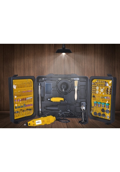 Pro Staxx 450W Devir Gravür Oyma Seti 405 Pcs Çantalı