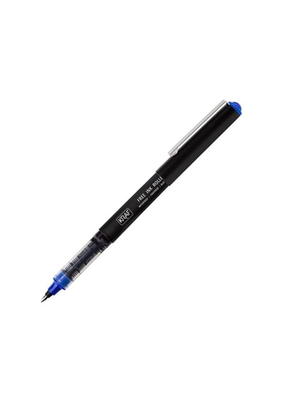 Kraf Free Ink Roller Kalem, Mavi, 0.7 Mm Uç, Su Geçirmez, Pigment Mürekkep, 12'li Paket Genel