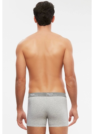 Kom Tight Pamuklu 2'Li Erkek Boxer - Gri